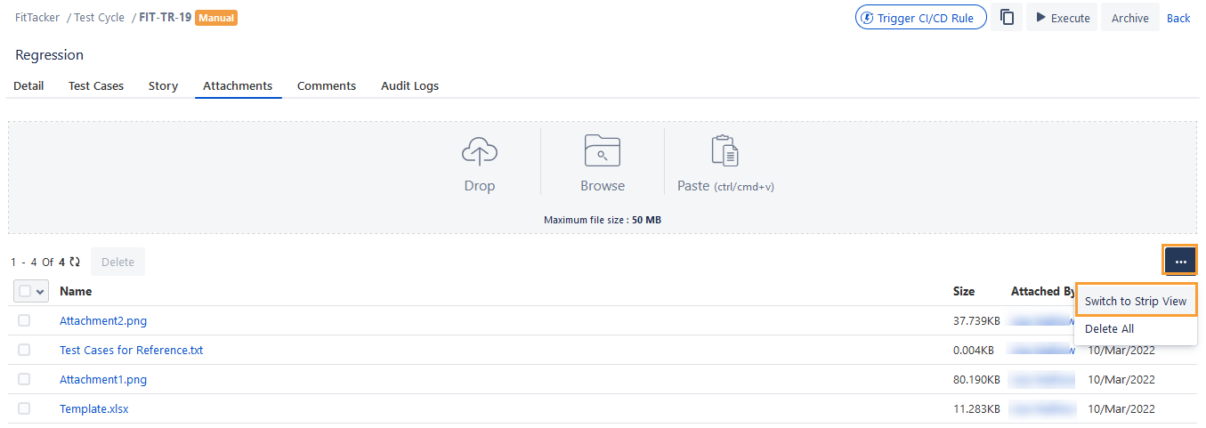 Attachment List View