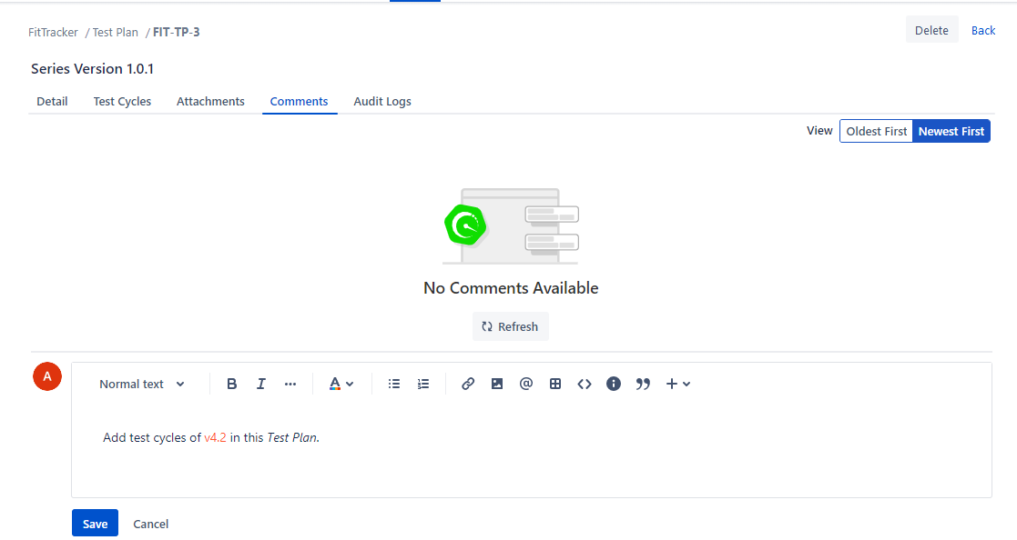 Test Plan Comments Wiki Markup