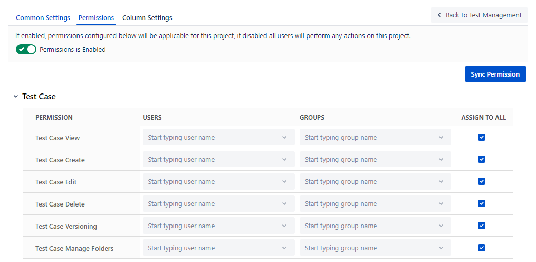 Test Case Permissions