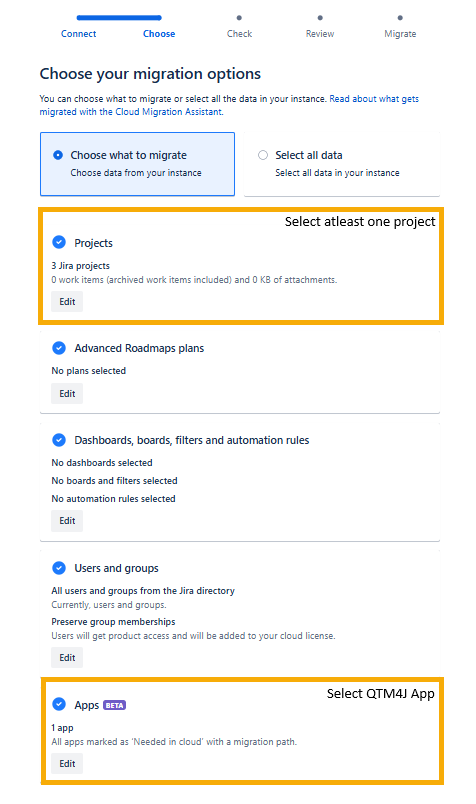 Choose Migration Options