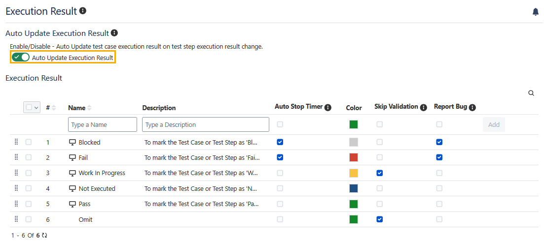 Auto Update Execution Result