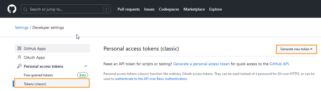 GitHub Actions Generate New Token