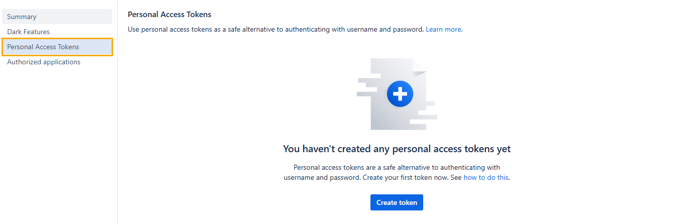 Personal Access Token Option