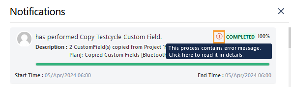 Notification With Errors
