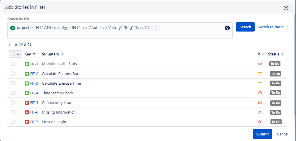 Switch to JQL