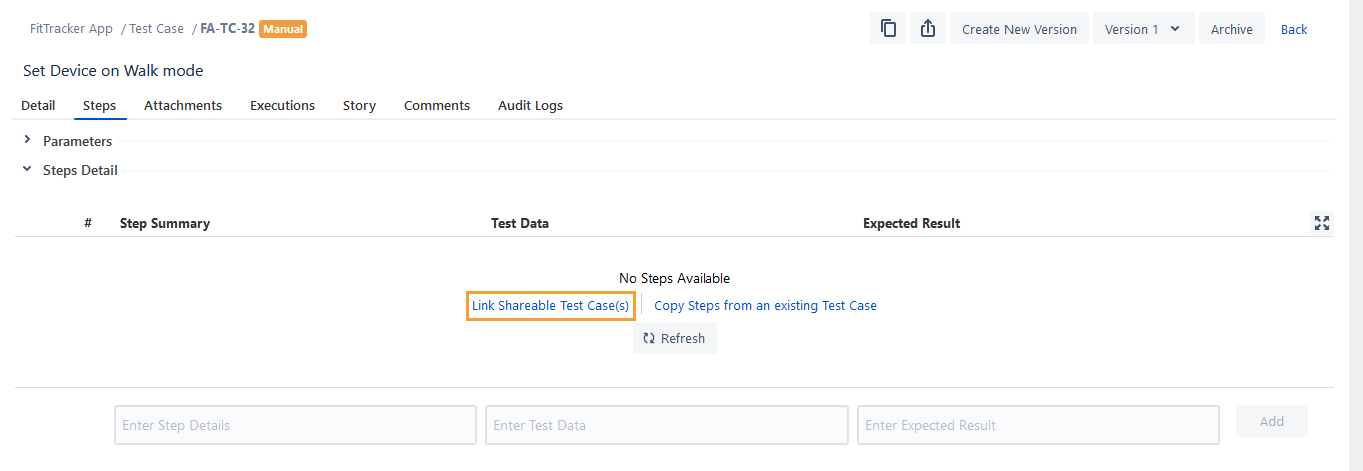 Link Reuse Shareable Test Cases