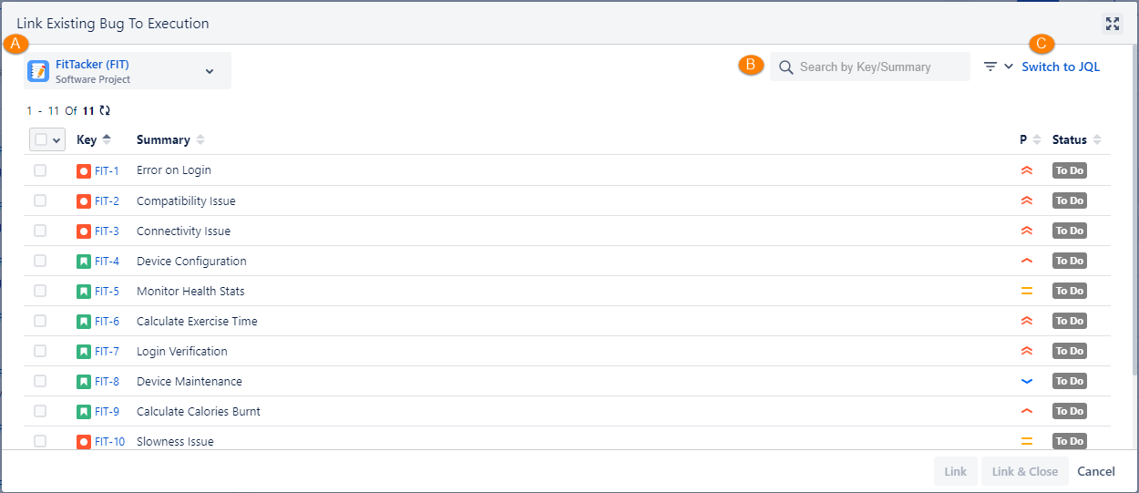 JQL Search Grid View