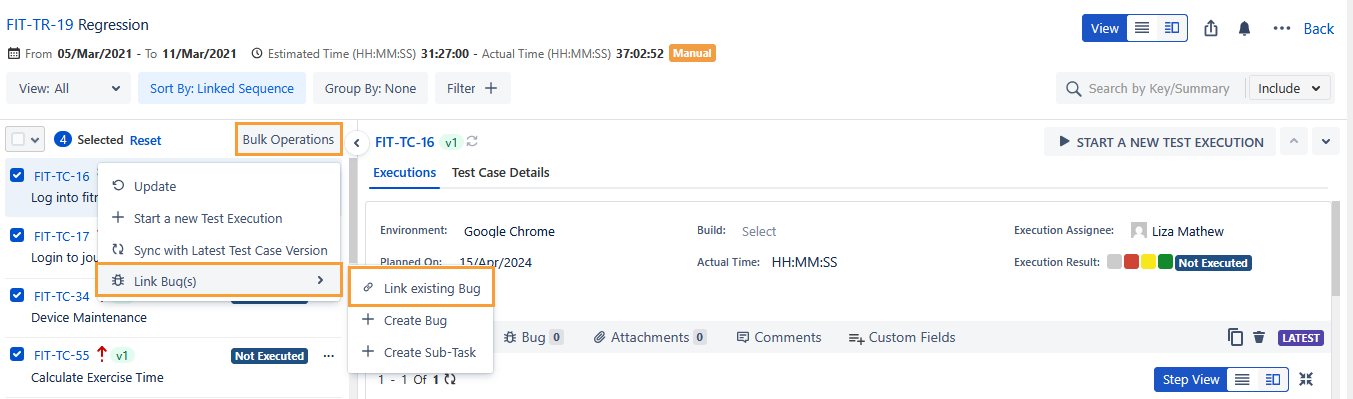Link Bugs to Multiple TCs