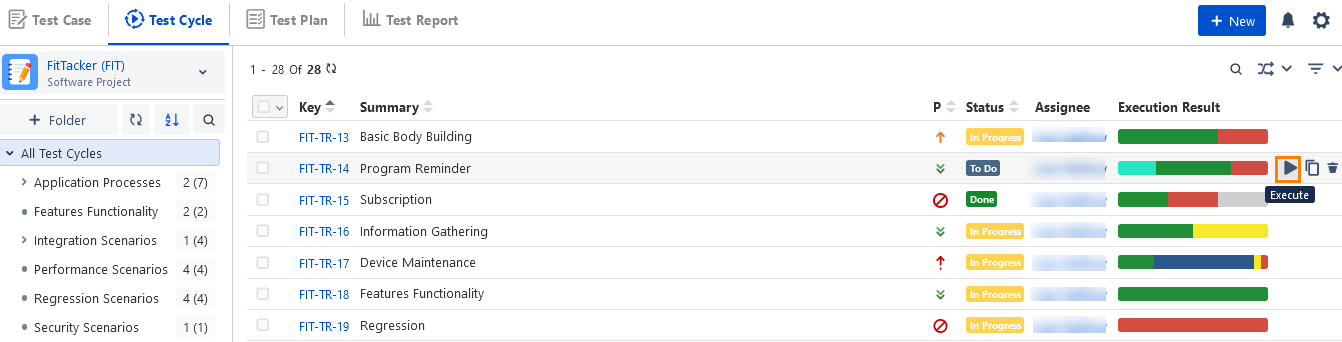 Execute Parameterized Test Case