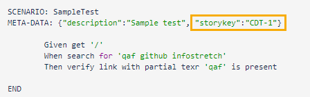 QAF Story Annotation in BDD