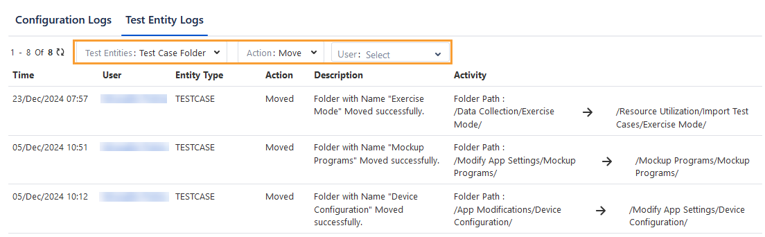 Move Folder Audit Logs