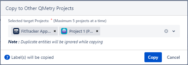 Copy Labels to Other Projects
