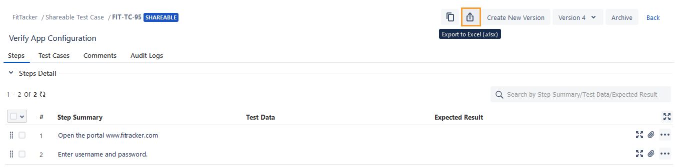 Export a Single Shareable to Excel