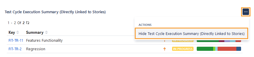 Hide Test Cycle Exe Summary Section