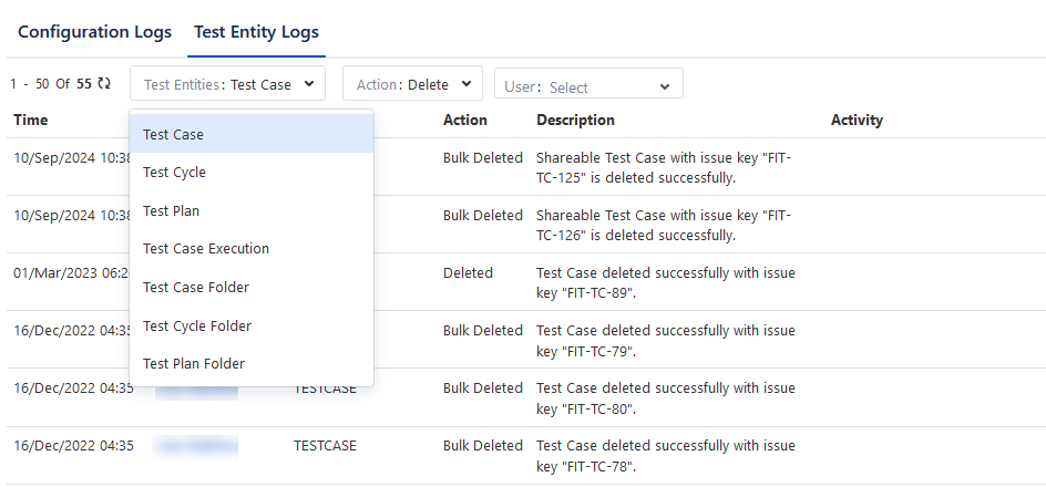Test Entity Logs