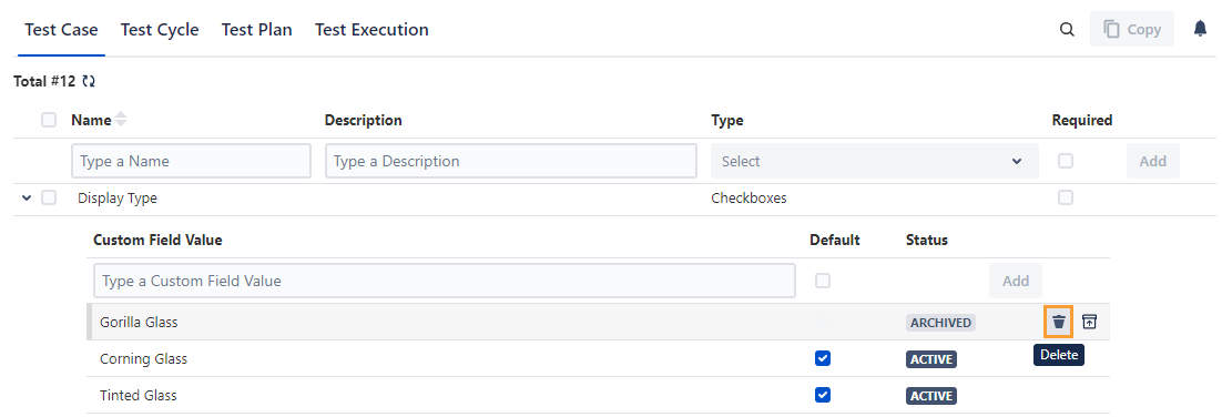 Deleting Custom Fields