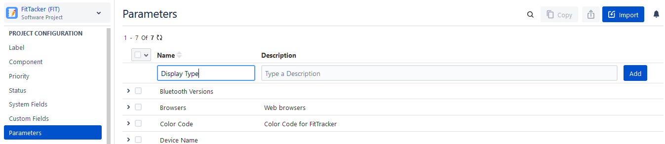 Add Parameter