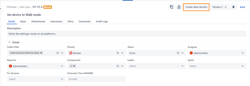 Click New Version