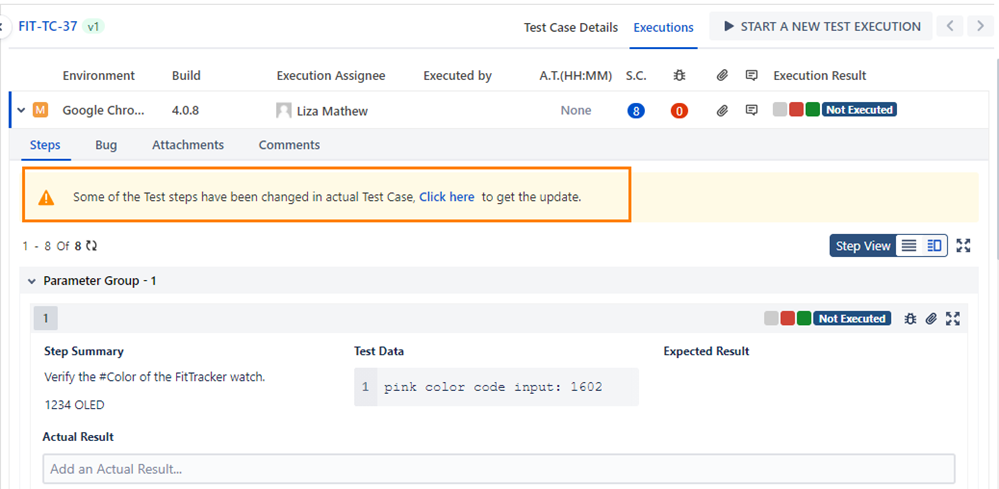 Sync Steps with Parameters