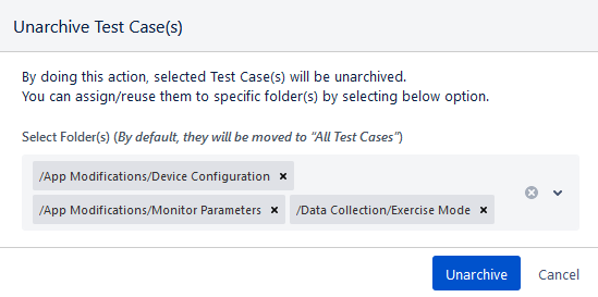 Unarchive TC Confirmation