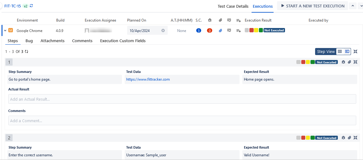 Execute Test Cases from Execution Grid View