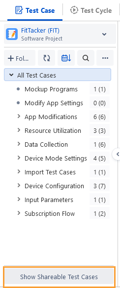Shareable Test Case Option