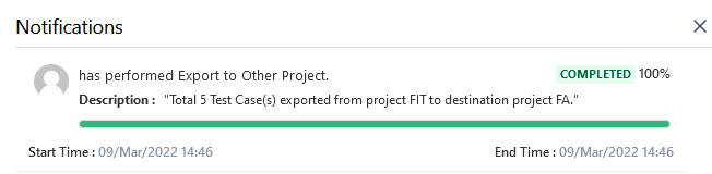 Export to Other Project Process
