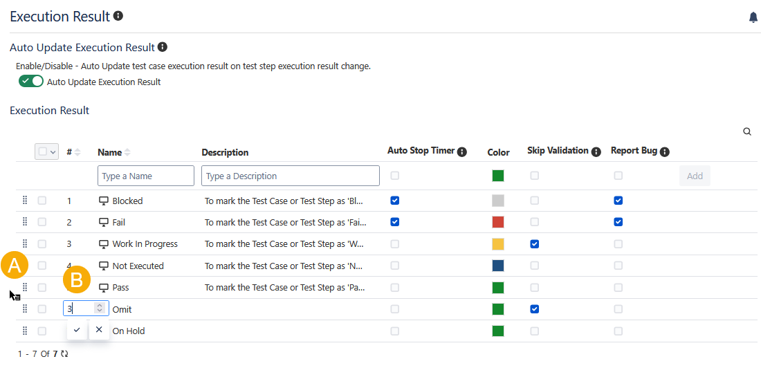 Set Priority of Execution Results