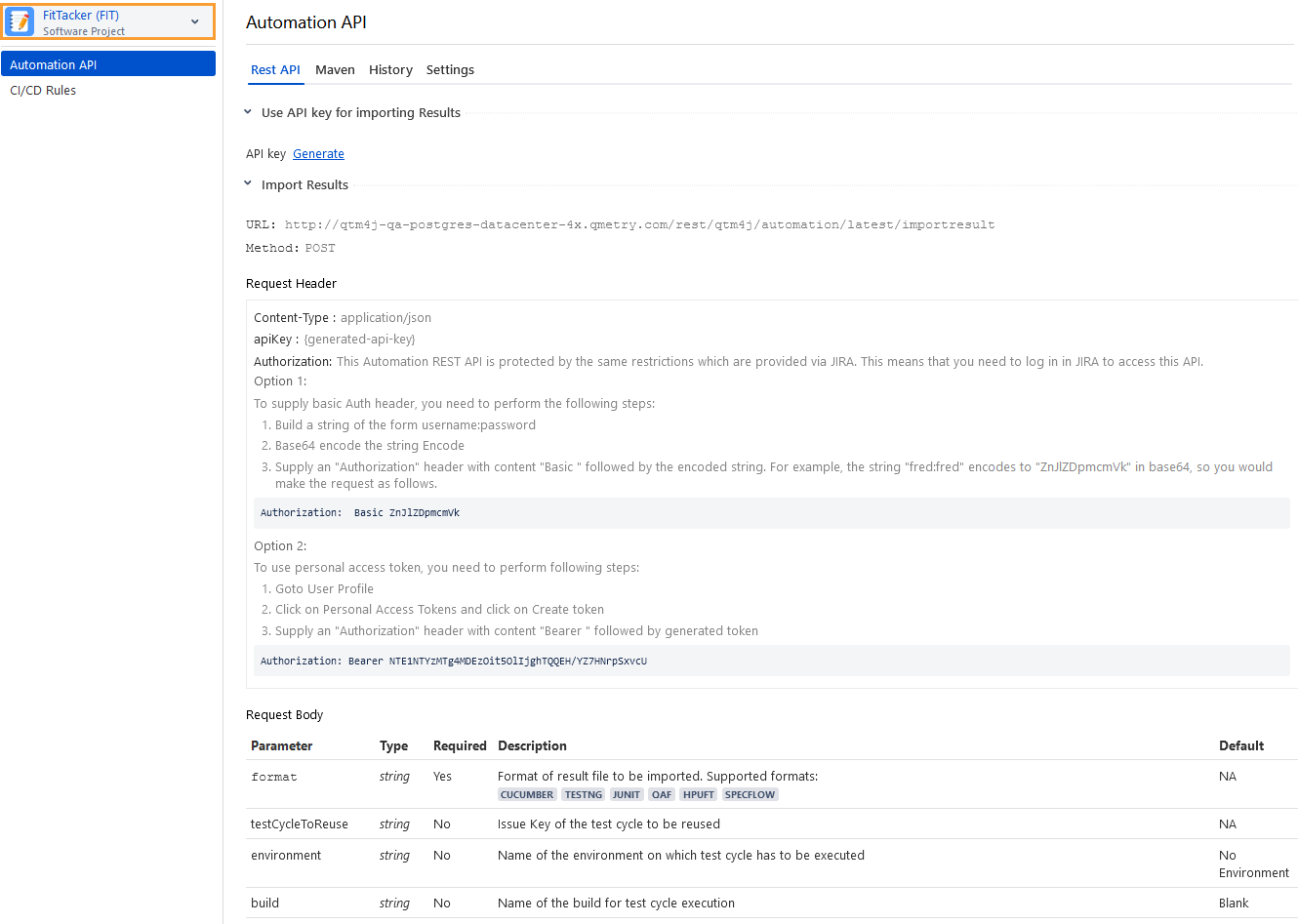 Select Project for Automation