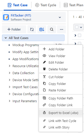 Export Test Cases to Excel