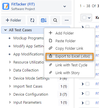 Export to Excel from TC Tree