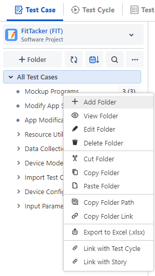 Create Test Case Folder