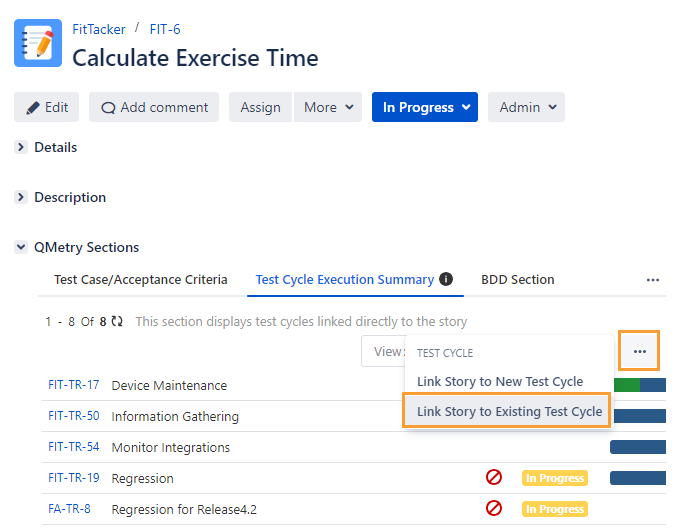 Test Cycle Exe Summary Tab