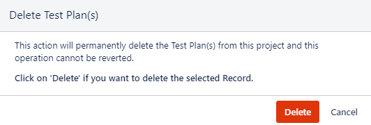 Bulk Delete Test Plan Confirmation