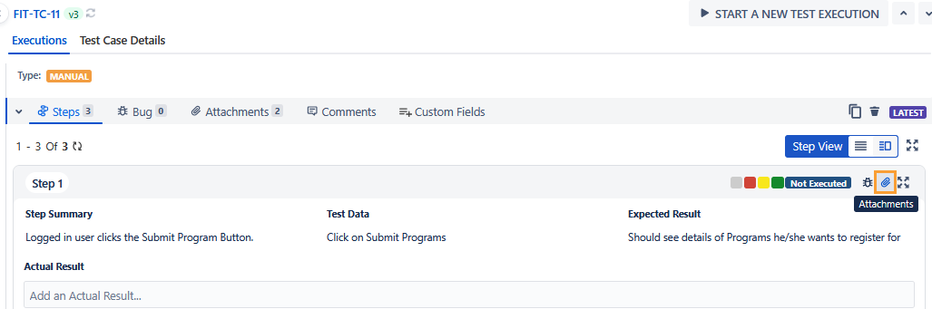 Attachments on Step Grid View