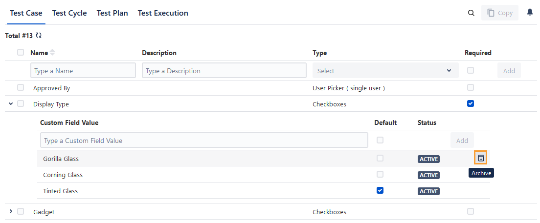 Archiving Custom Field