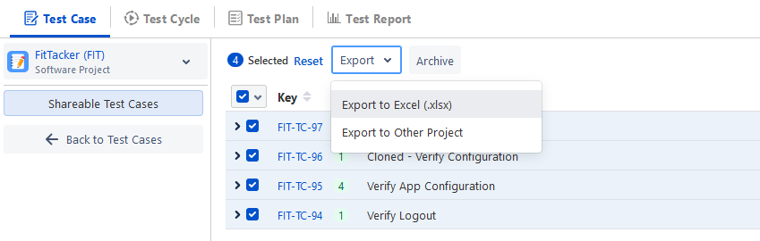 Export Shareable to Excel