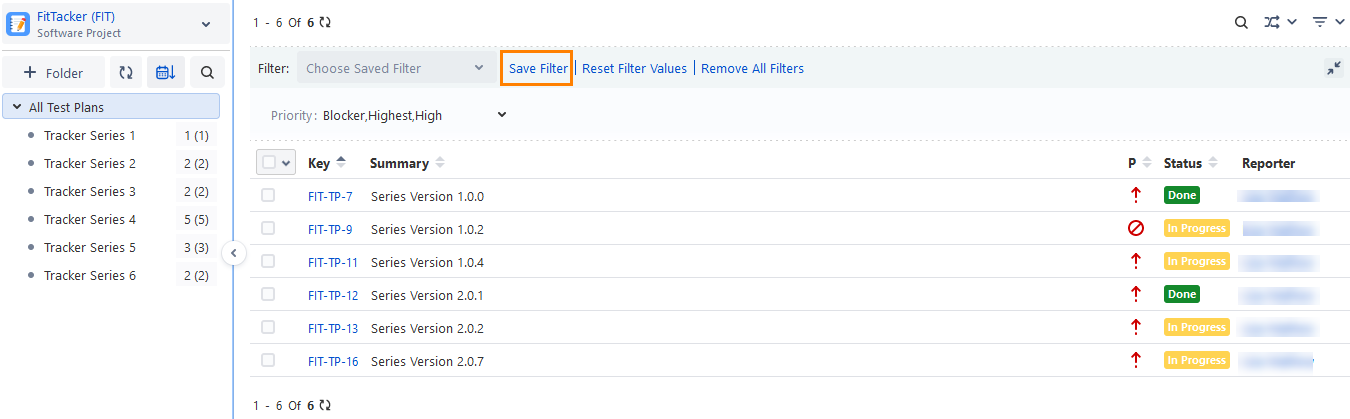 Test Plan Save Filter
