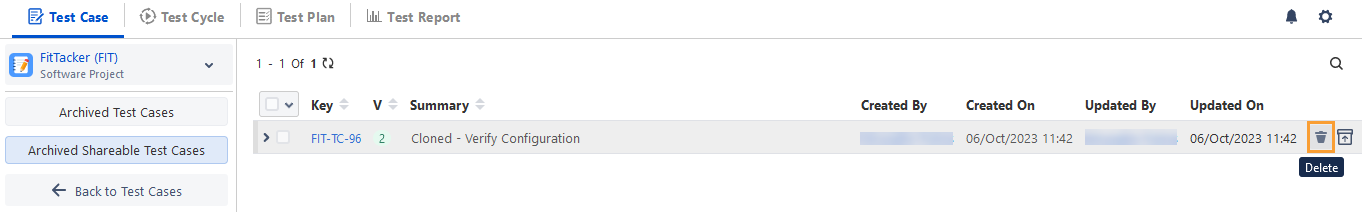 Delete Shareable from List View