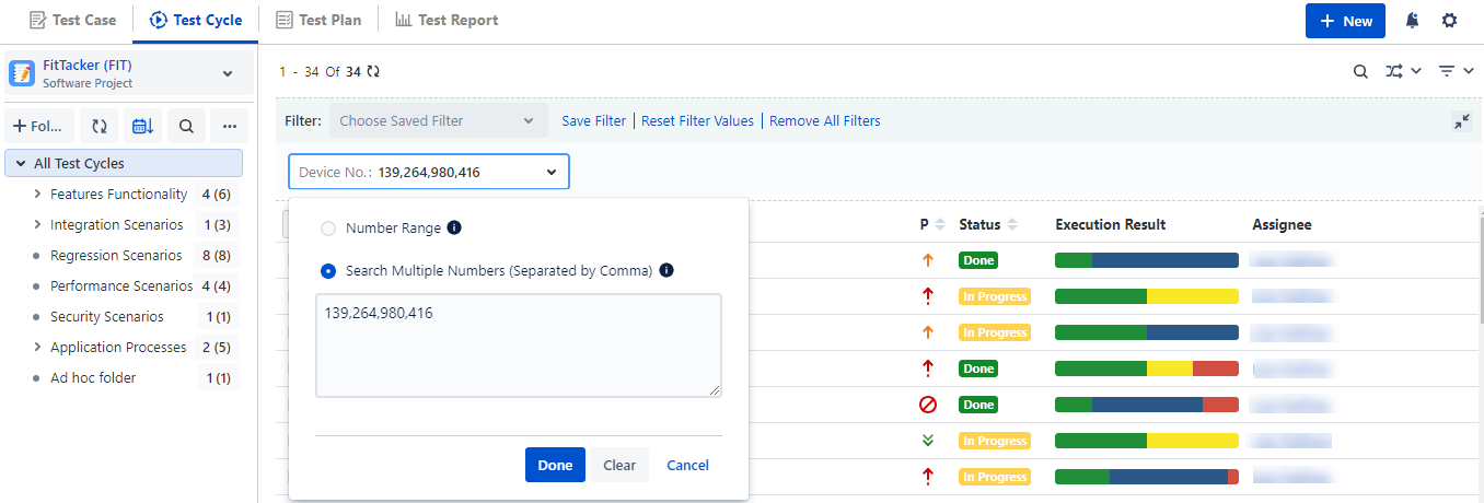 Search Multiple Numbers