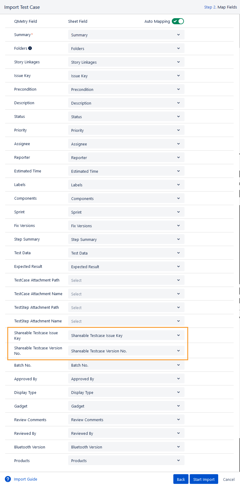 Import Shareable Map Fields
