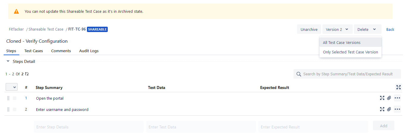 Delete Shareable from Detail Page